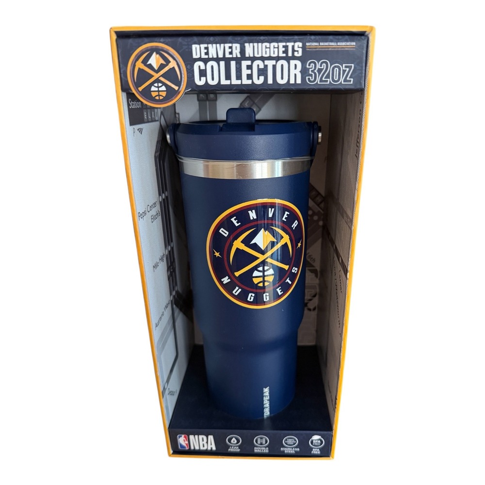 Hydrapeak Denver Nuggets Tumbler Unisex 32oz Navy Blue New NBA Stainless Steel